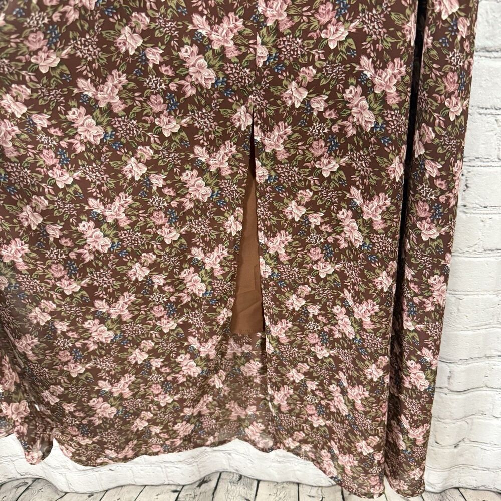 Astr Floral Midi Dress in Brown and Pink - Picture 8 of 14